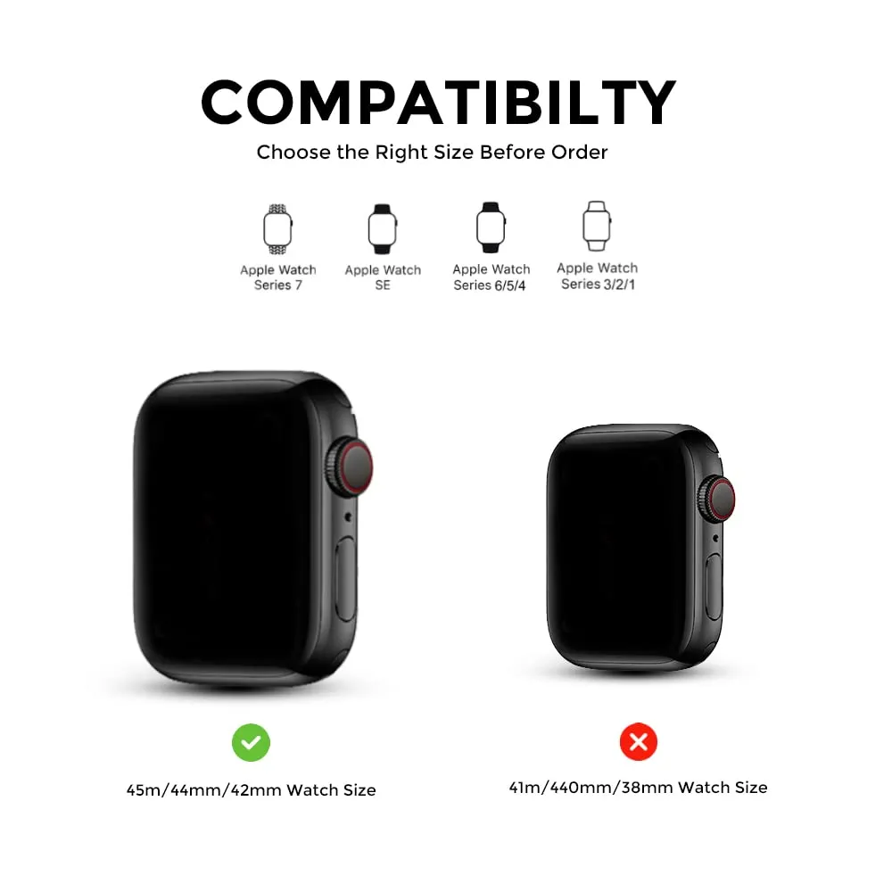 Apple Watch Ultra 49mm / 45mm / 44mm / 42mm | Leather Magnetic Loop Watch Band Strap | Black