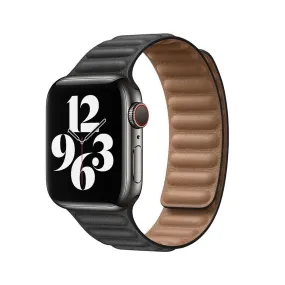 Apple Watch Ultra 49mm / 45mm / 44mm / 42mm | Leather Magnetic Loop Watch Band Strap | Black