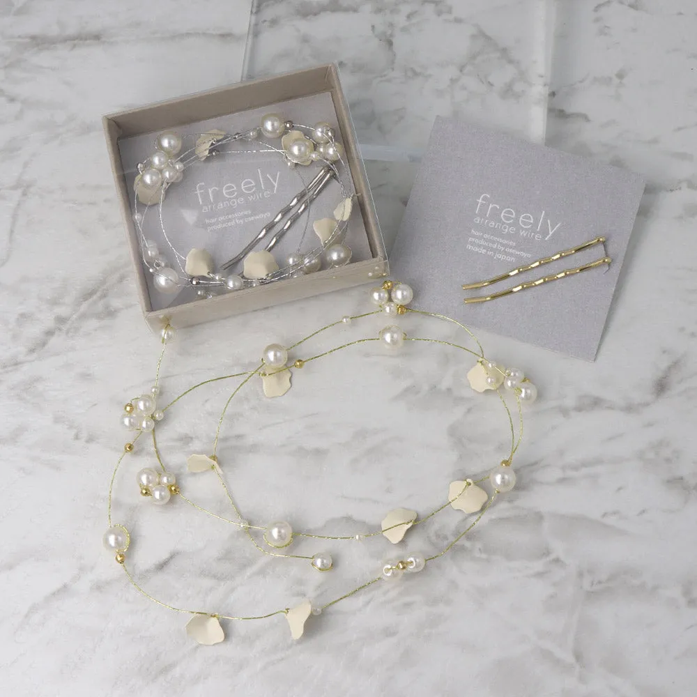 Petal and Pearl Cluster Hair Vine